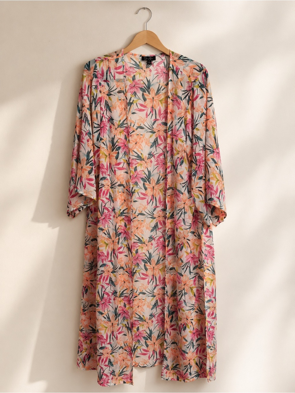 Jessica Simpson Floral Kimono in Pink, Peach & Coral